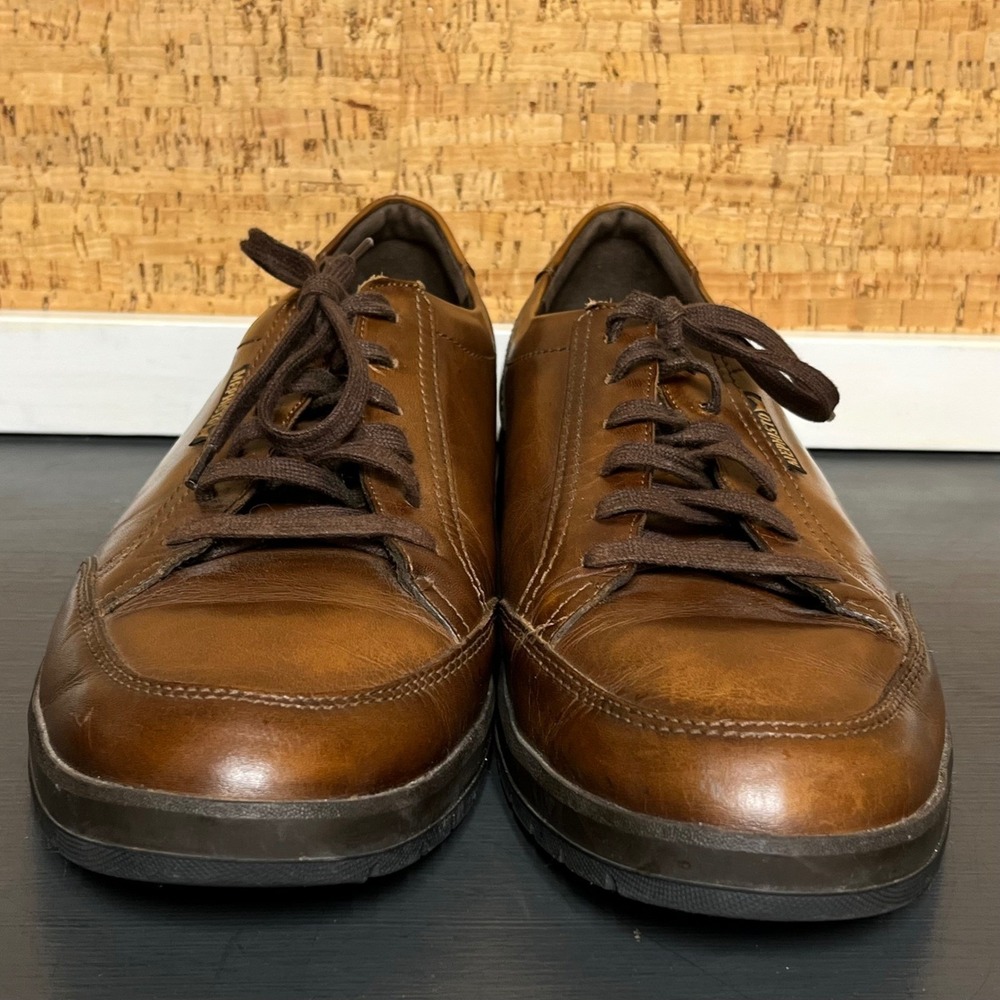 Mephisto Men Brown Leather Walking‎ Shoes Sneakers Made France worn Once size 12 - Picture 3 of 13